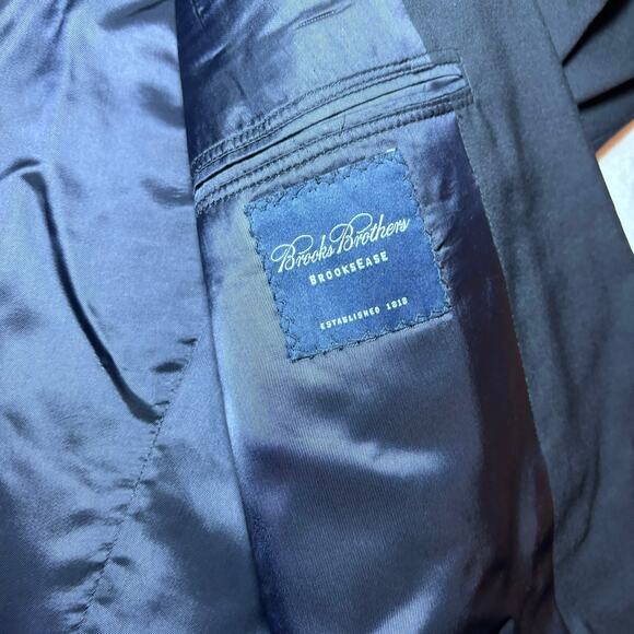 Brooks Brothers Brooksease 100% Wool Navy Sports Coat Suit Blazer Size 40 - Picture 5 of 9